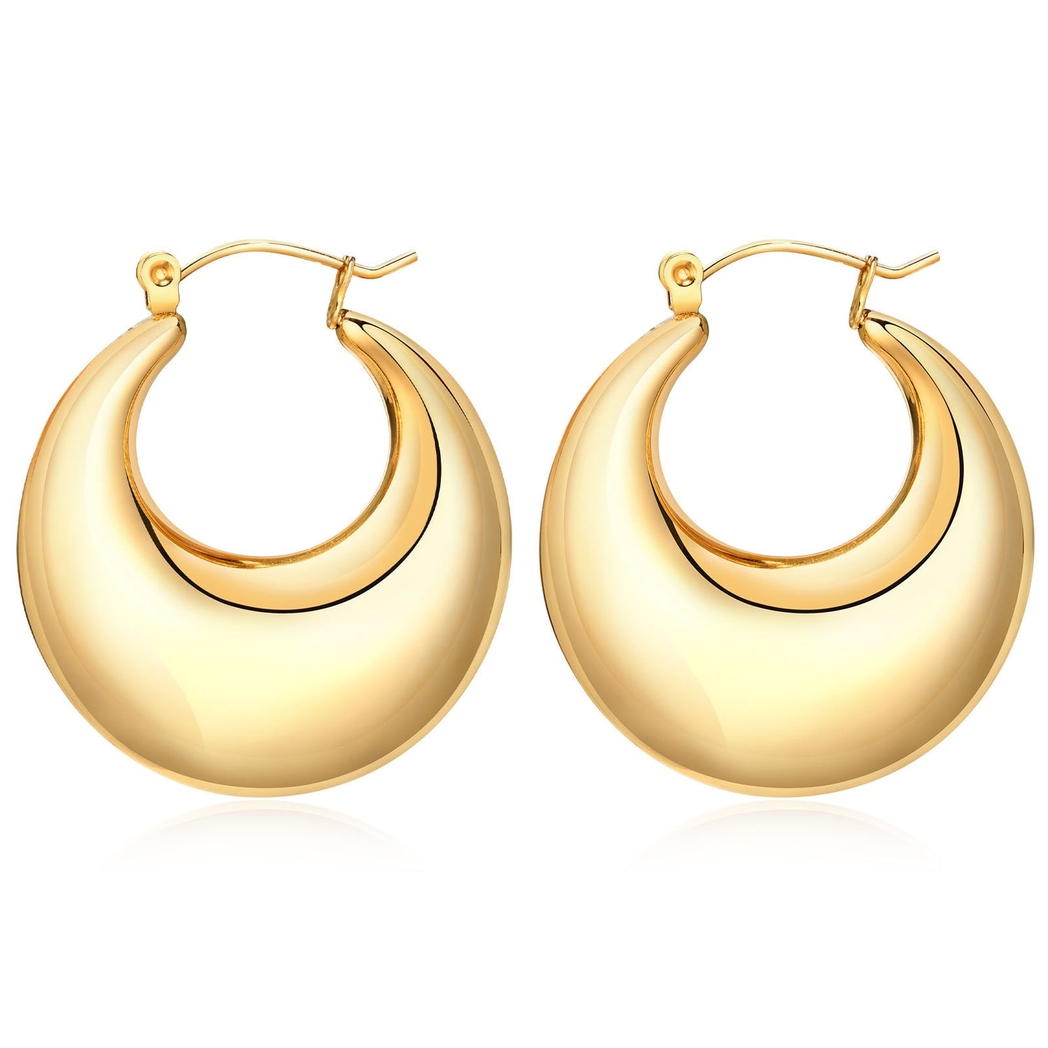 Stainless Steel Hollow Hoop Earrings for Women