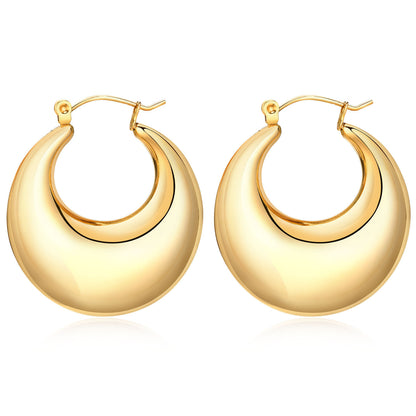 Stainless Steel Hollow Hoop Earrings for Women