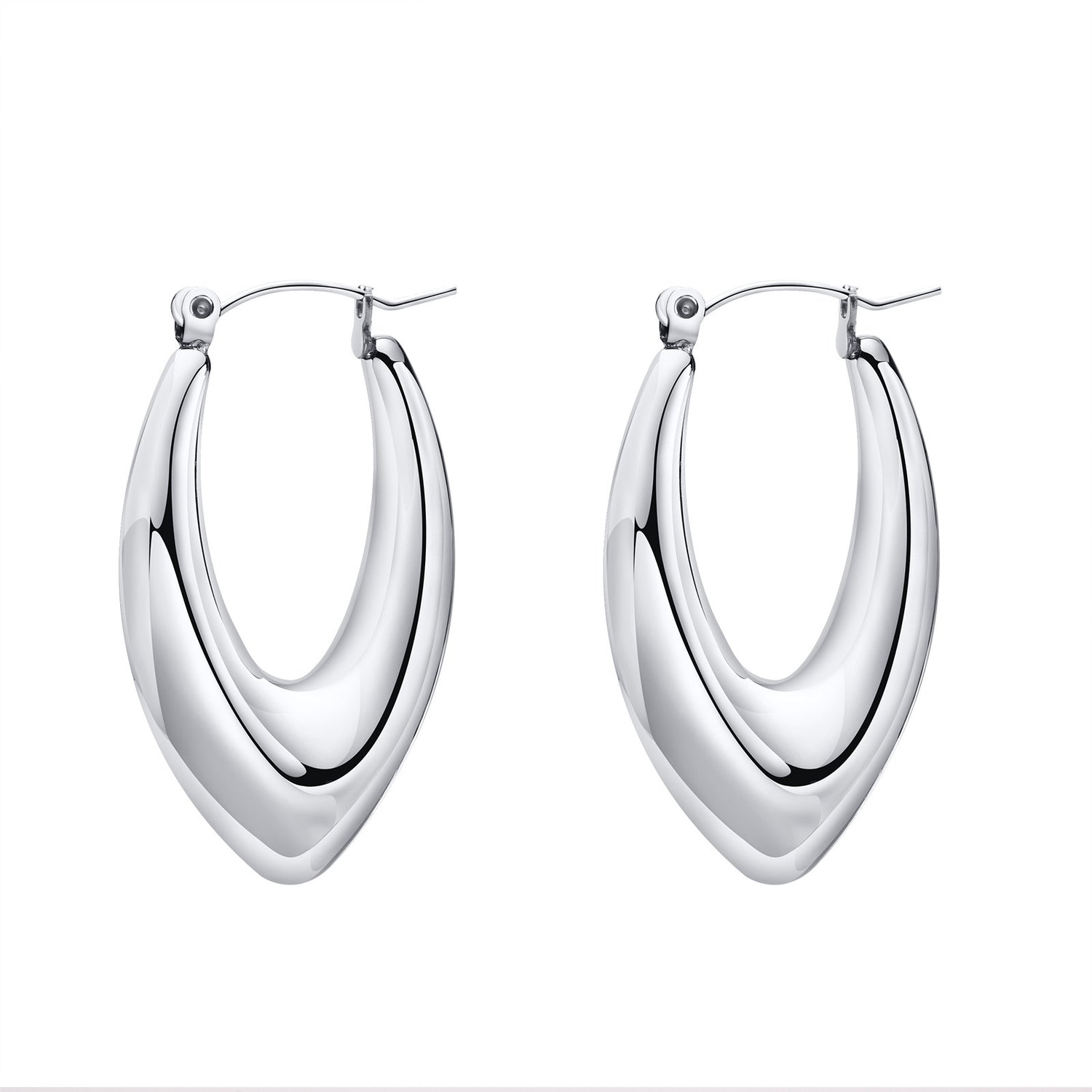 Stainless Steel Hollow Hoop Earrings for Women