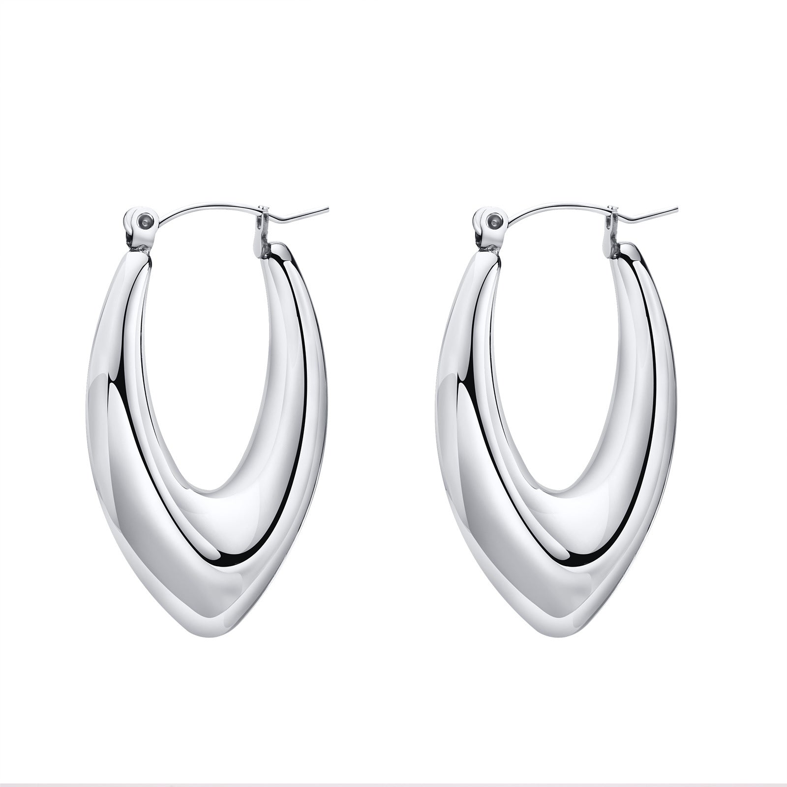 Stainless Steel Hollow Hoop Earrings for Women