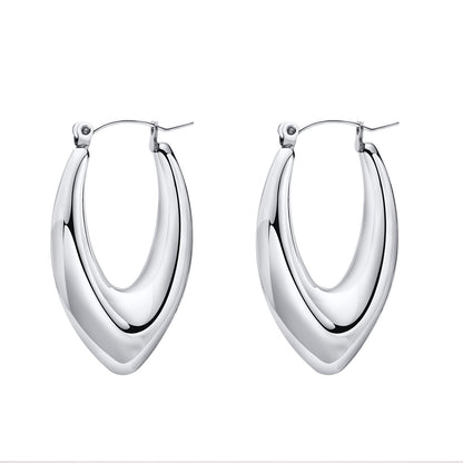 Stainless Steel Hollow Hoop Earrings for Women