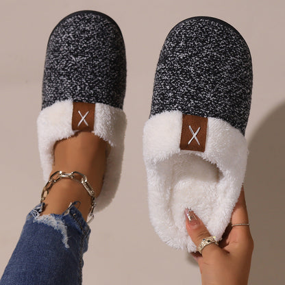 “Winter Plush Slippers – Thick Bottom, Warm Indoor Shoes for Men &amp; Women”