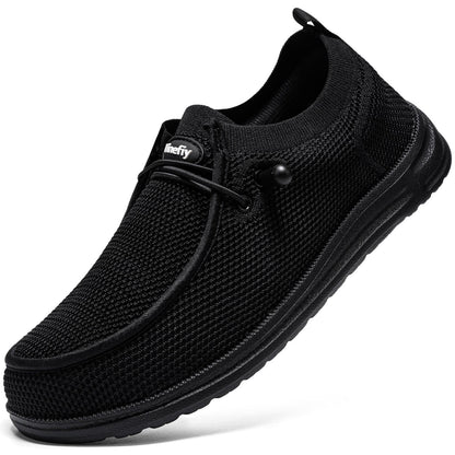 Lightweight steel toe shoes for women in black, featuring slip-on design and comfortable cushioning for safety work.