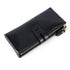 Vintage oil wax leather wallet in black, featuring a sleek two-fold design and secure money clip for durability and elegance.
